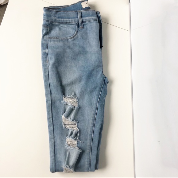 PACSUN LIGHT WASH DISTRESSED STRETCH SKINNY JEANS - Picture 2 of 3